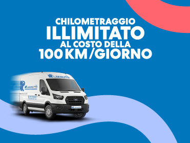 furgone su sfondo blu