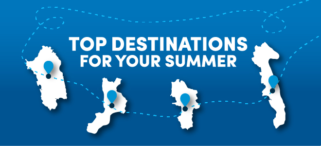 graphics with the silhouettes of 4 Italian regions: Puglia, Campania, Calabria and Sardinia