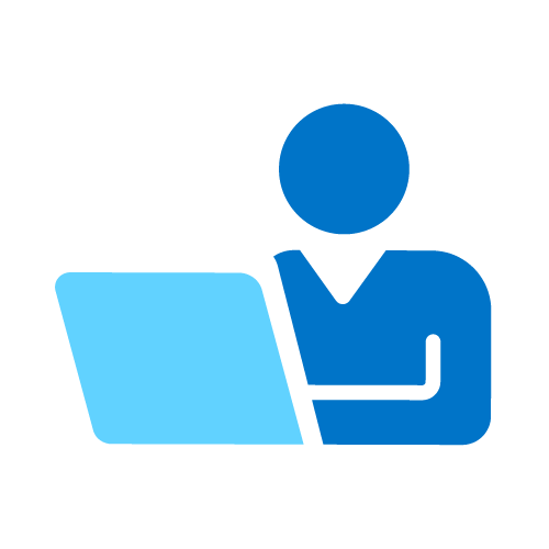 icona di uomo davanti al computer