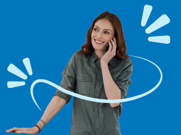 Smiling woman on the phone